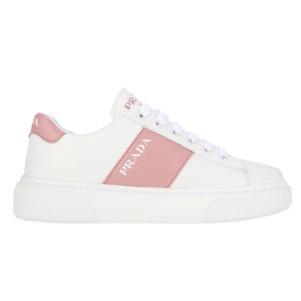 Prada leather sneakers (pink/white)